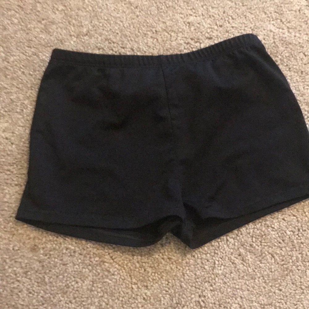Black gymnastics shorts